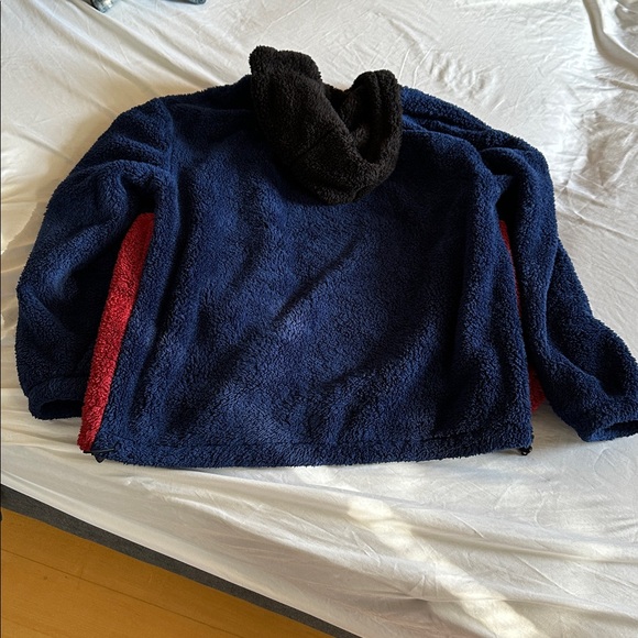 Original Use Mens Colorblock Puffer Jacket in Navy, Red & Black - Picture 4 of 4